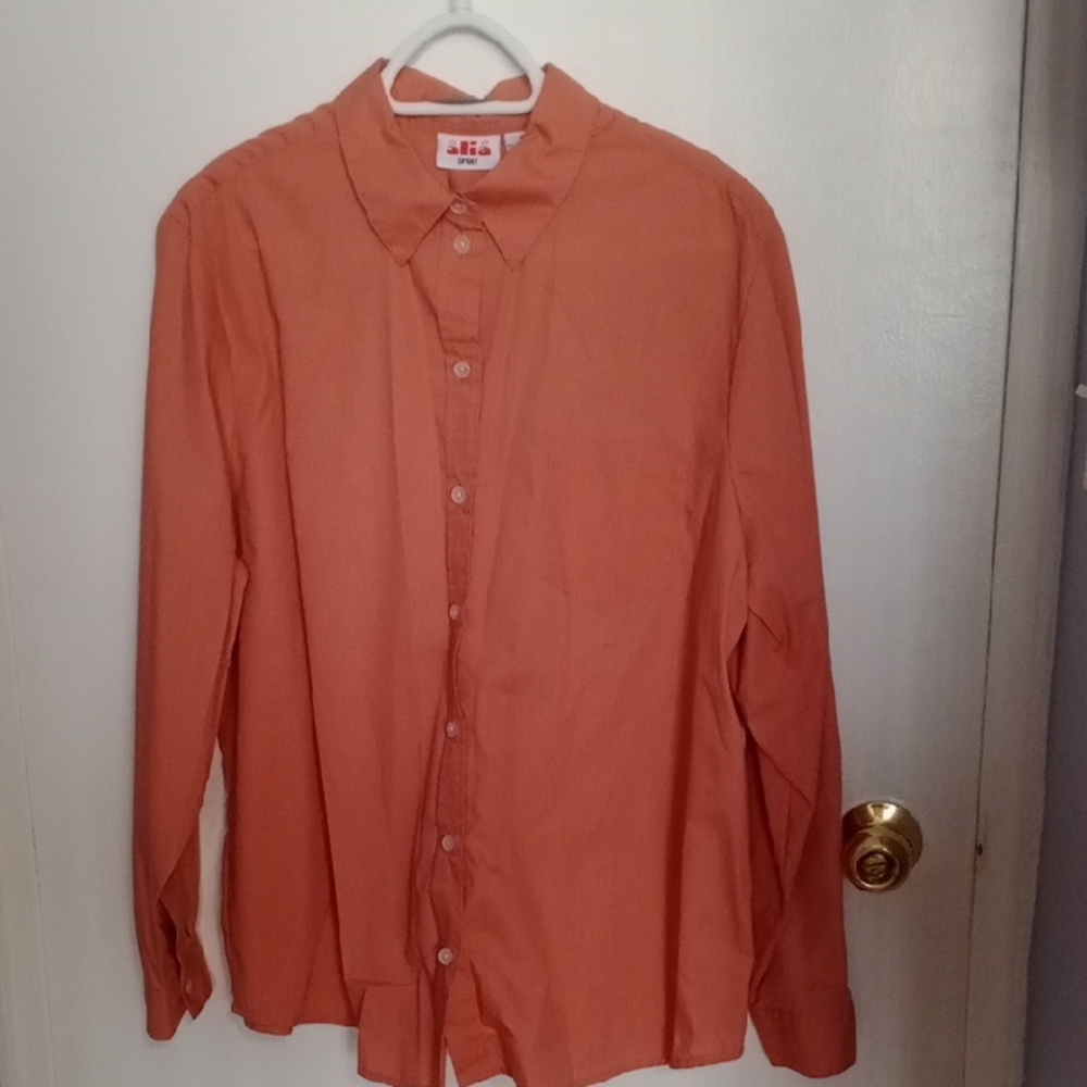 Vintage Pit To Pit 24.Alia Sport Pink and Orange Button Down Shirt